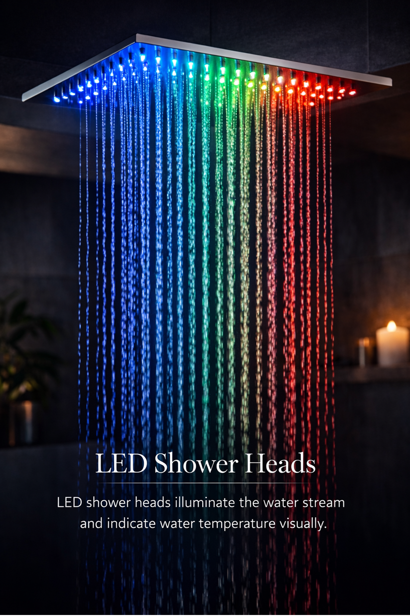 Standard LED Shower Head with blue light cold water